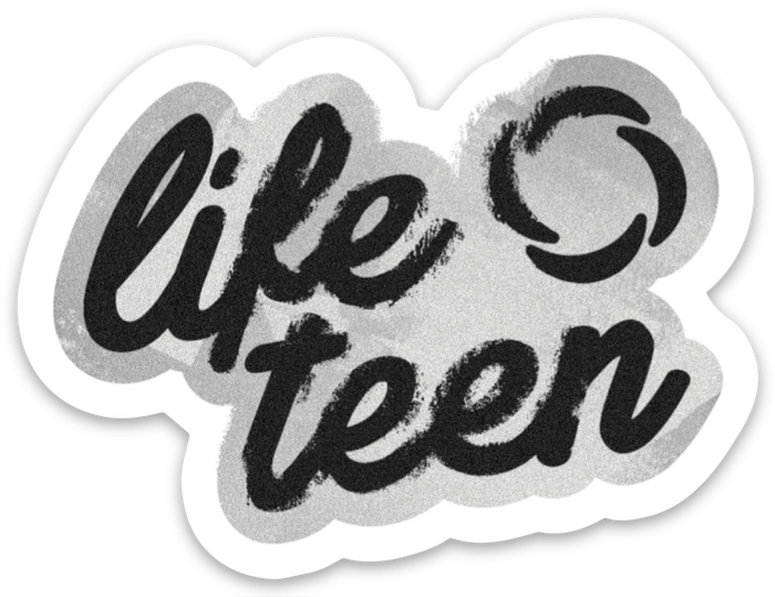 Life Teen Cursive Die Cut Sticker